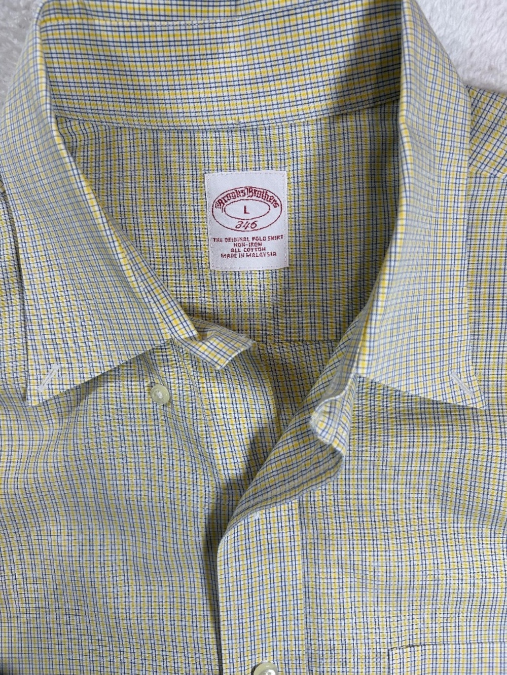 Brooks Brothers 346 Short Sleeve Shirt Multi-Stripe L Dadcore Vintage Style Geek